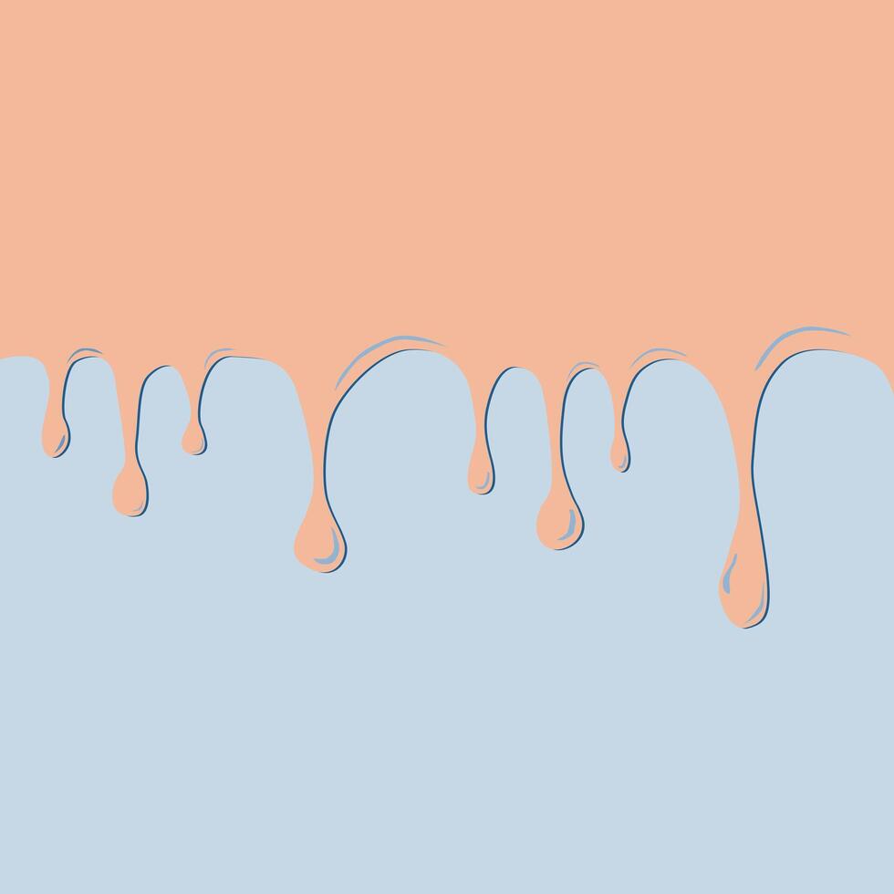 Pink pastel paint dripping Blue pastel background. liquid layered colorful painting concept. illustration vector