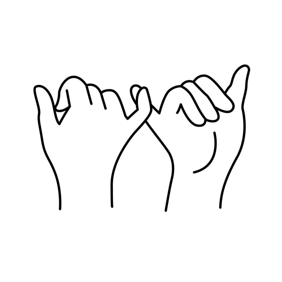 Pinky promise friendship icon finger trustworthy vector