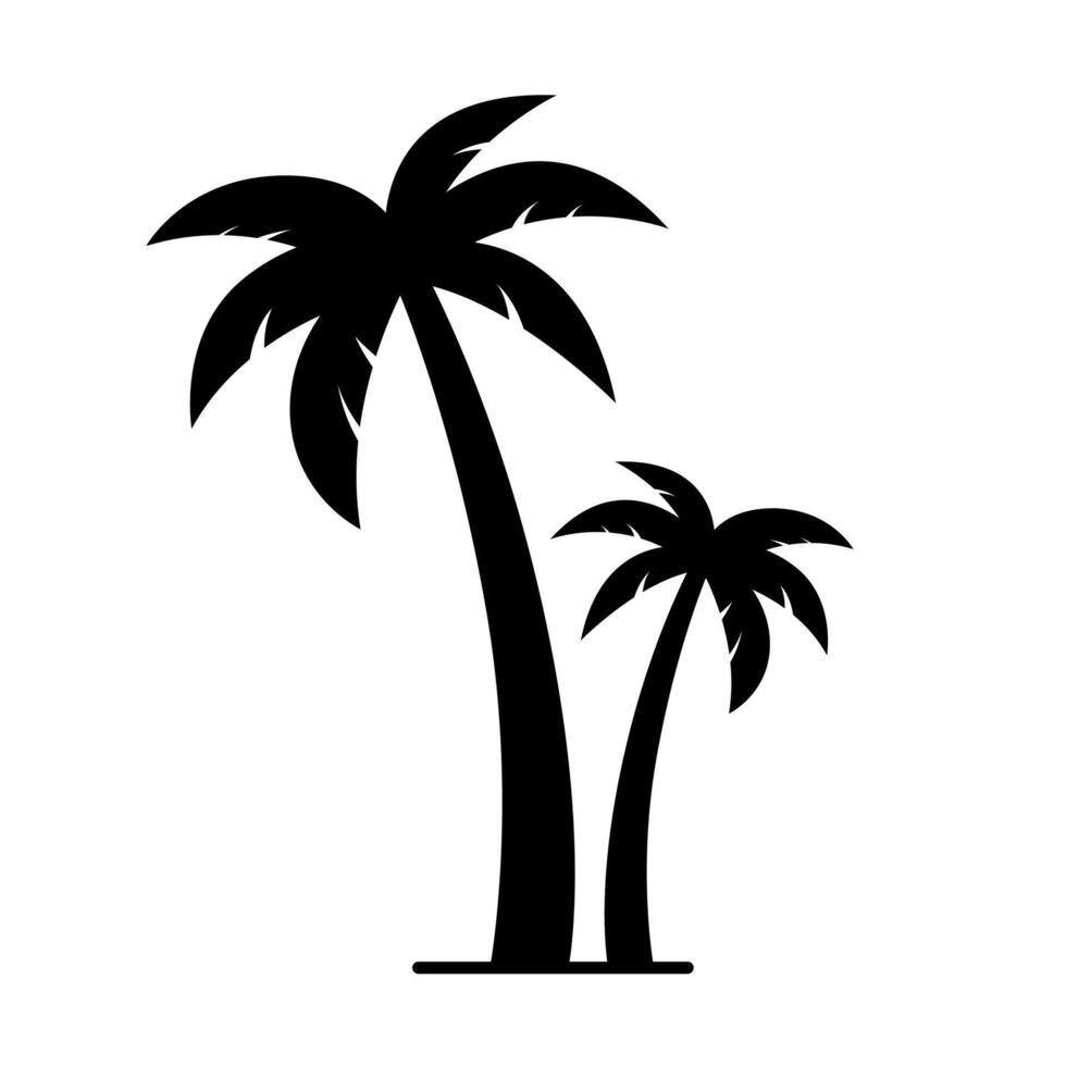 Coco árbol icono, palma árbol icono aislado en blanco antecedentes vector