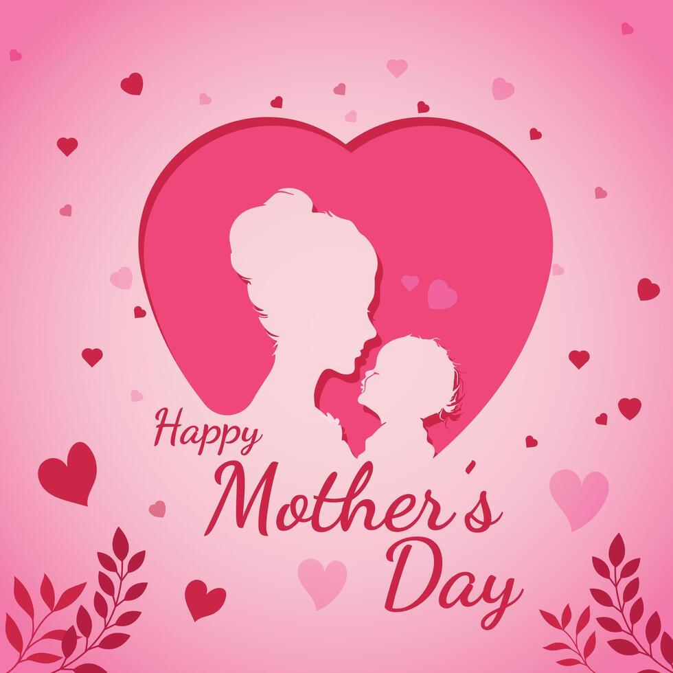 Happy mother's day. Square poster for special mother's day. vector