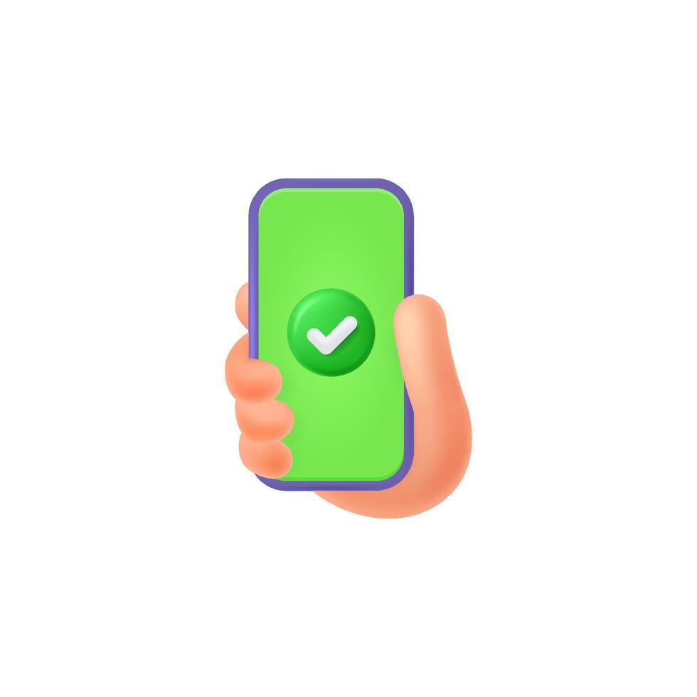 Green check mark phone vector