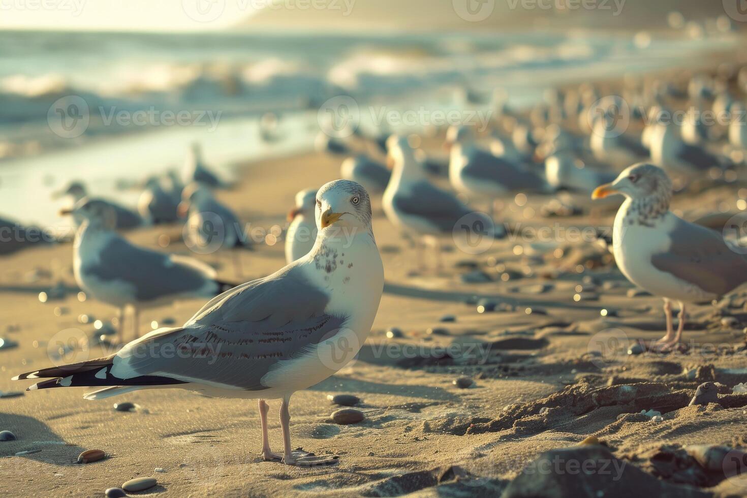 A Flock of Seagulls at Work photo