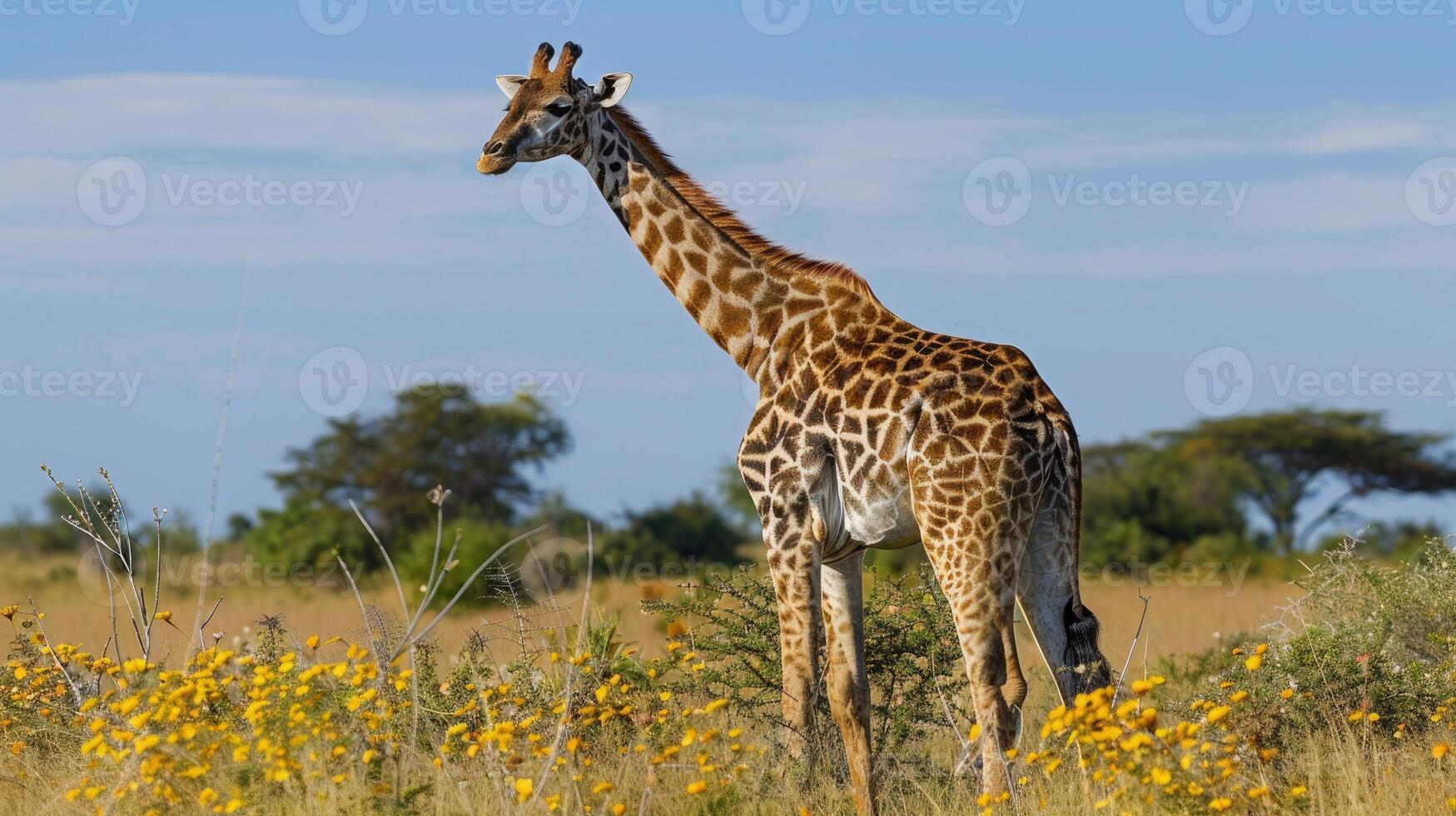 Giraffe in the savanna of Africa photo