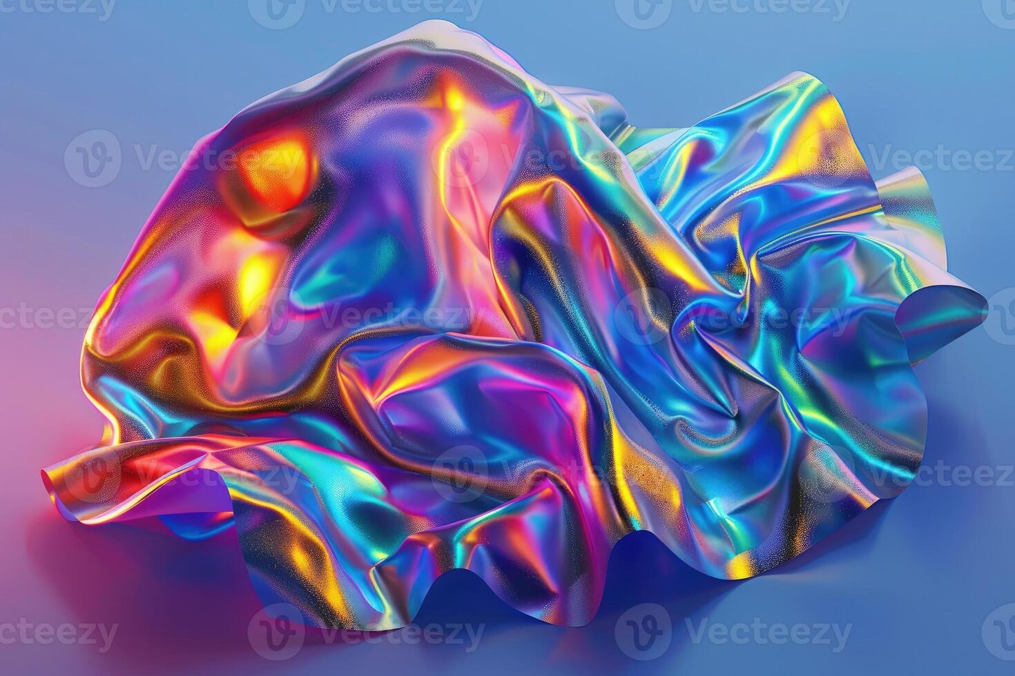 Abstract metallic holographic colored shape photo