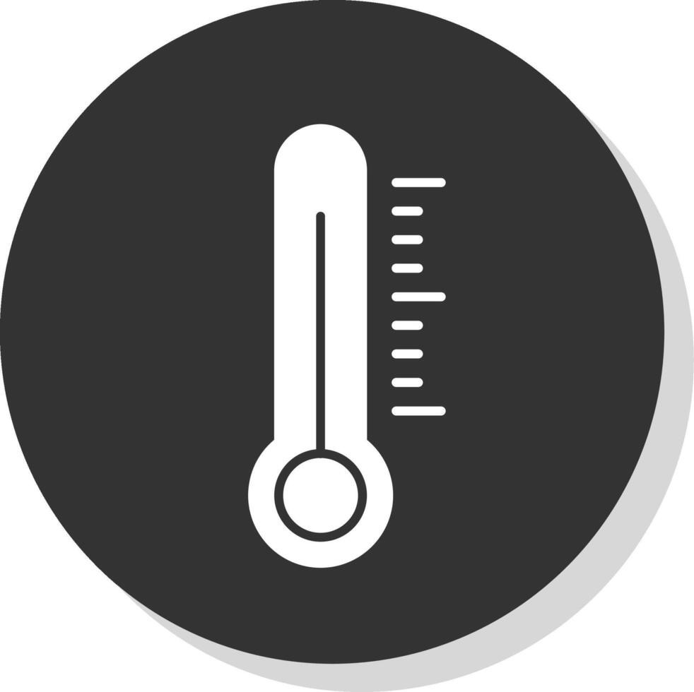 termómetro glifo gris circulo icono vector