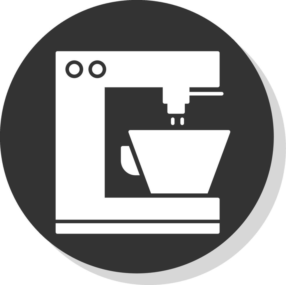café máquina glifo gris circulo icono vector
