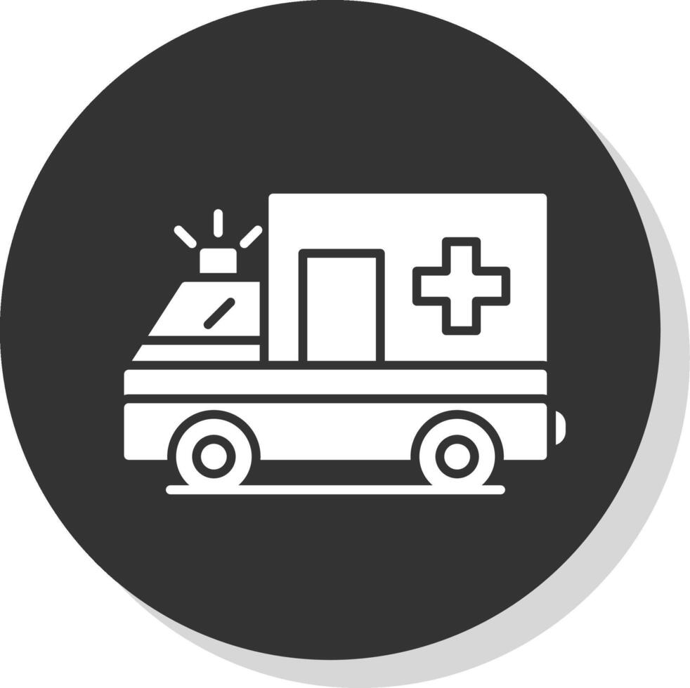 Ambulance Glyph Grey Circle Icon vector