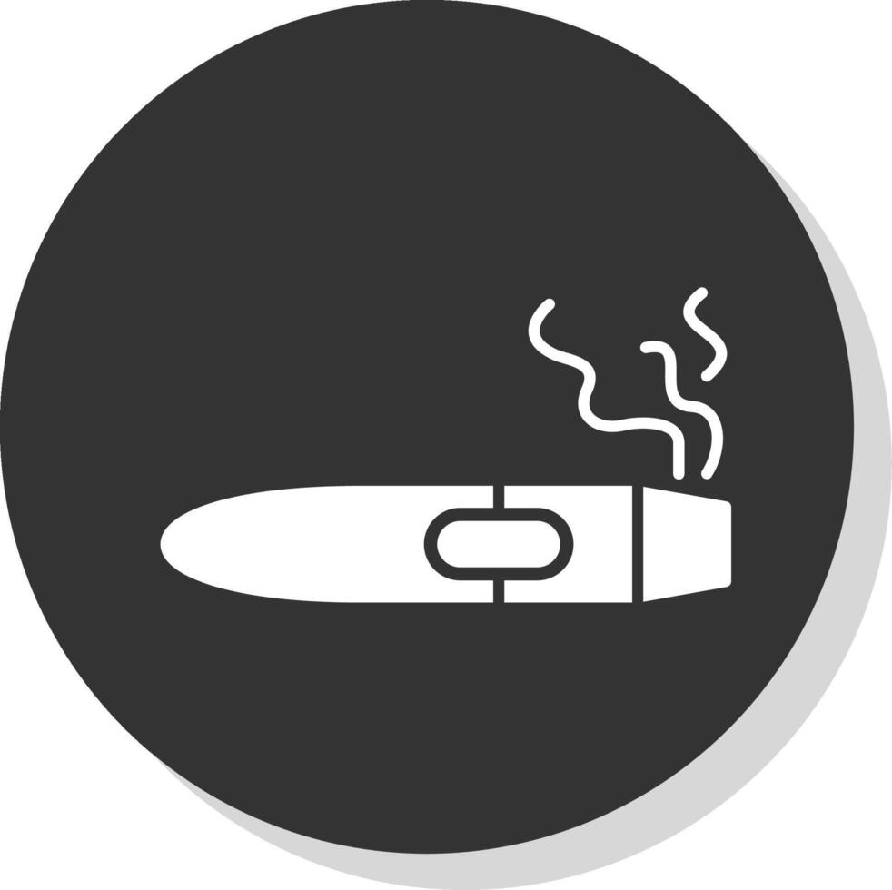 cigarro glifo gris circulo icono vector