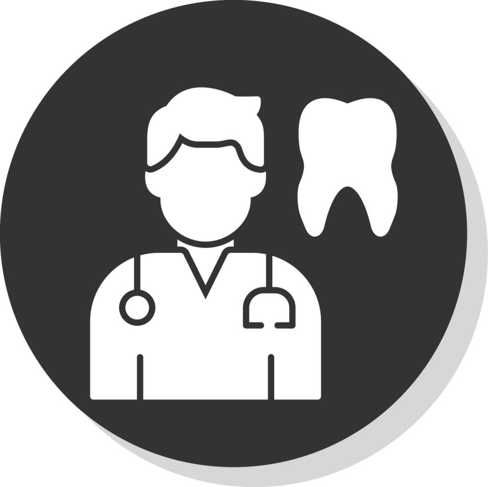 Dentist Glyph Grey Circle Icon vector