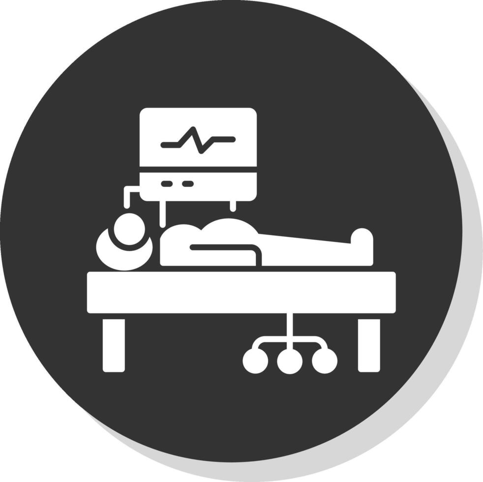 ICU Room Glyph Grey Circle Icon vector