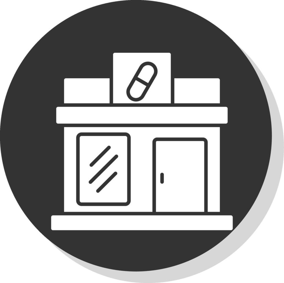 Pharmacy Glyph Grey Circle Icon vector