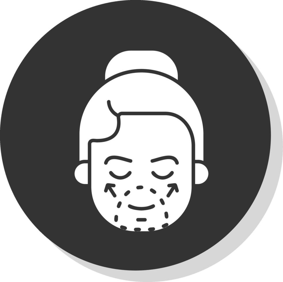 Facial Plastic Surgery Glyph Grey Circle Icon vector
