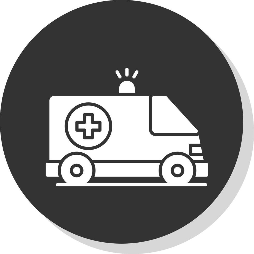 Ambulance Glyph Grey Circle Icon vector