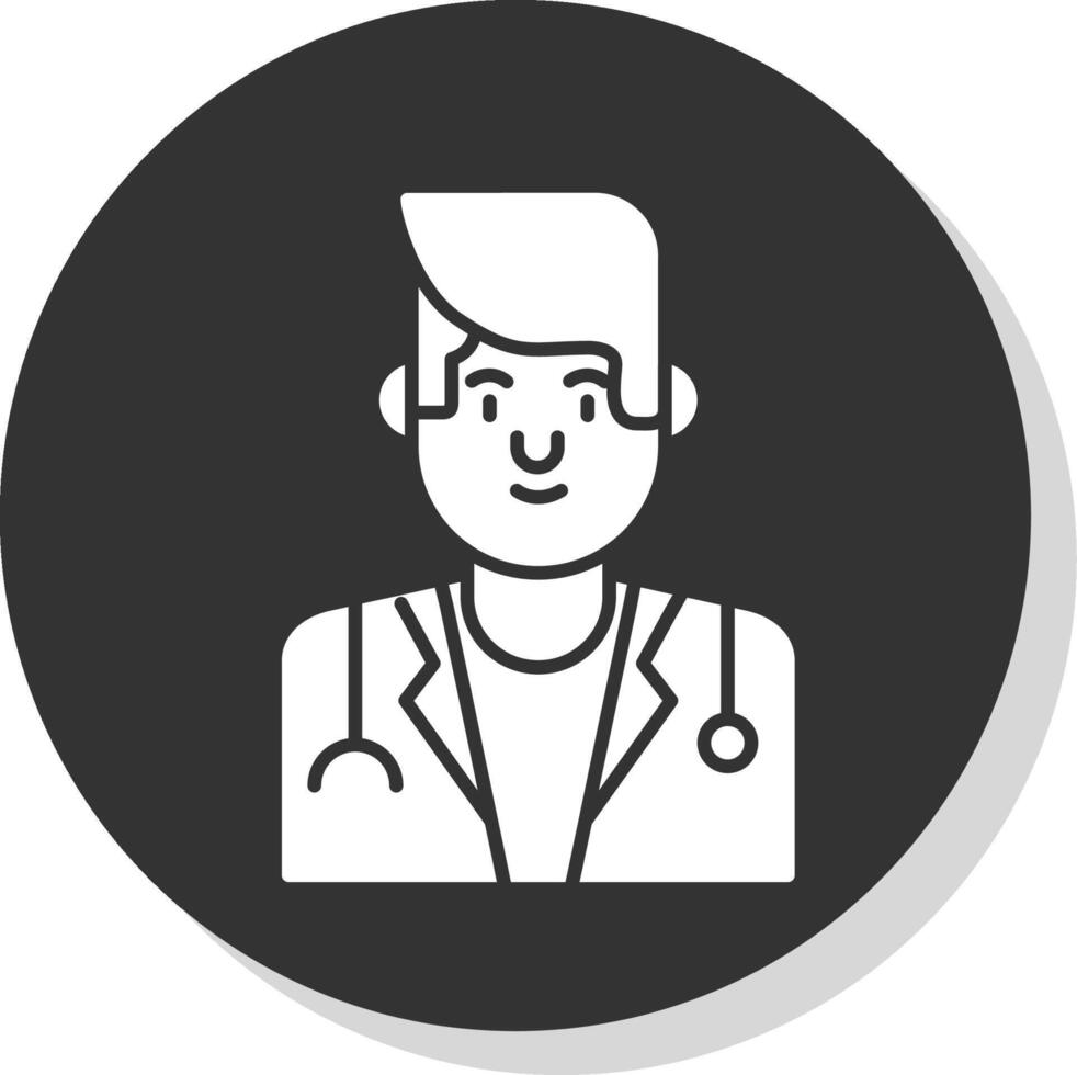 Male Doctor Glyph Grey Circle Icon vector
