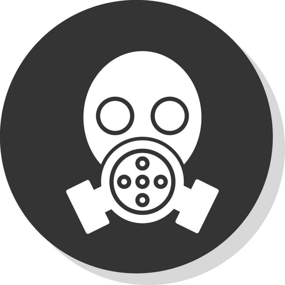 gas máscara glifo gris circulo icono vector