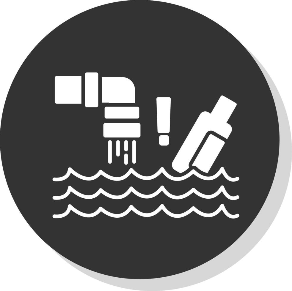 Water Pollution Glyph Grey Circle Icon vector