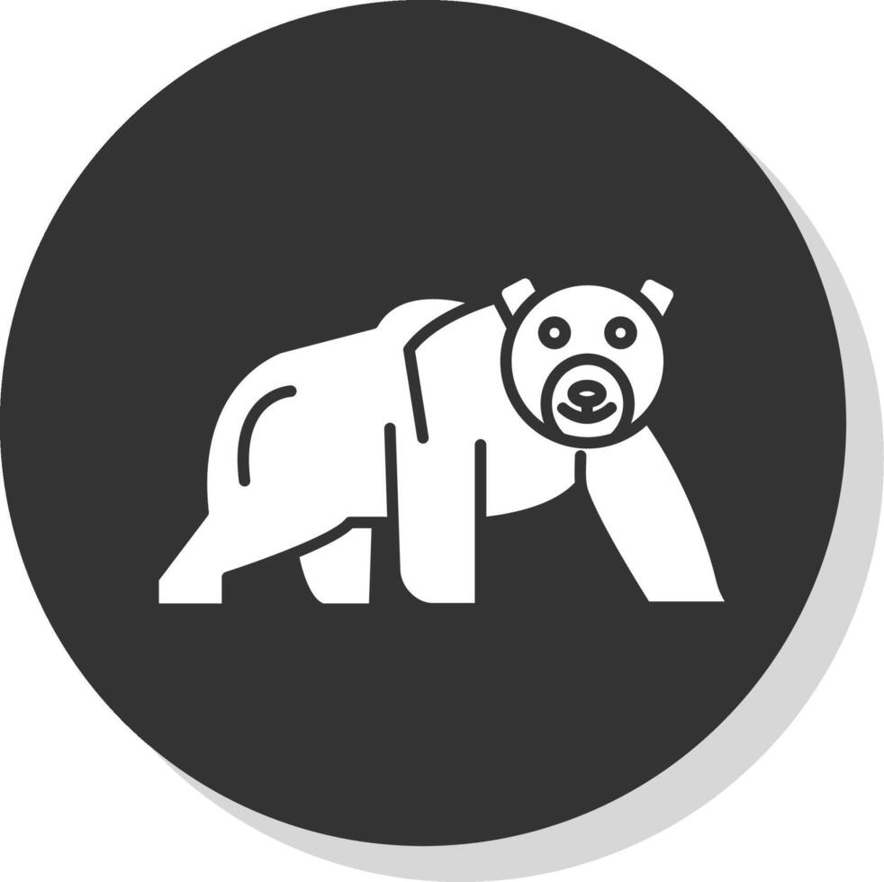 polar oso glifo gris circulo icono vector