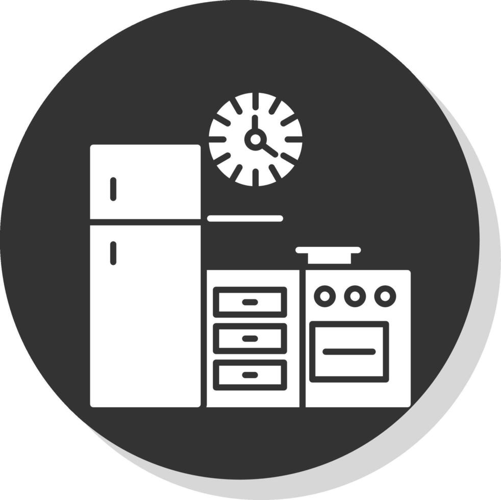 cocina glifo gris circulo icono vector