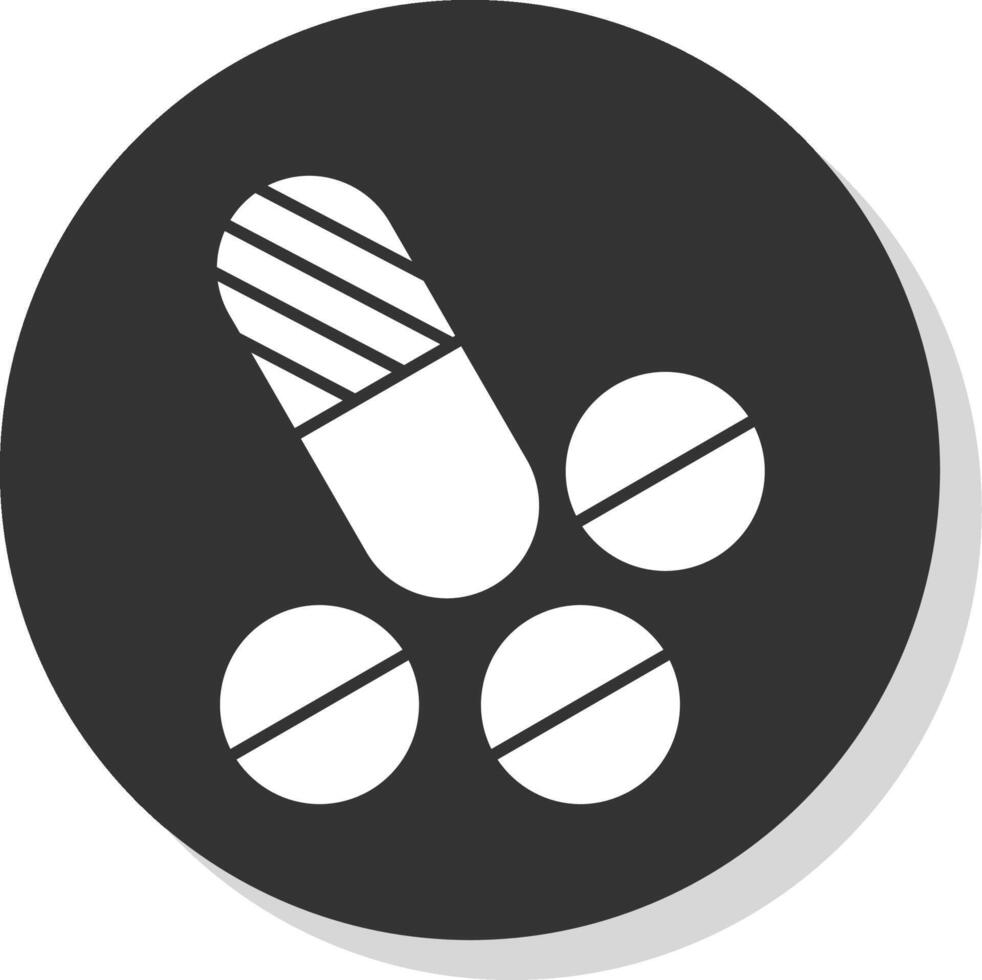 Pills Glyph Grey Circle Icon vector