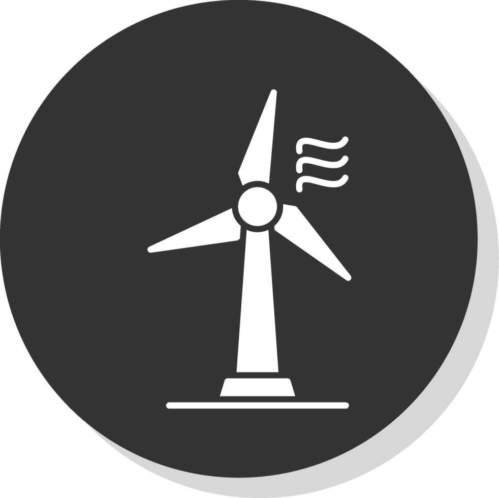viento turbina glifo gris circulo icono vector