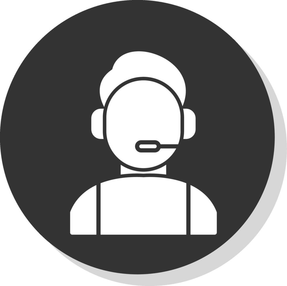 Commentator Glyph Grey Circle Icon vector