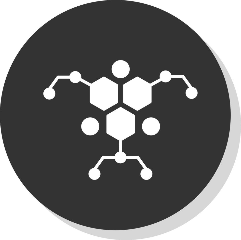 Molecule Glyph Grey Circle Icon vector