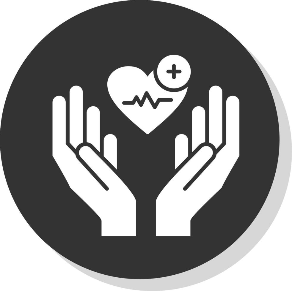 Healthcare Glyph Grey Circle Icon vector