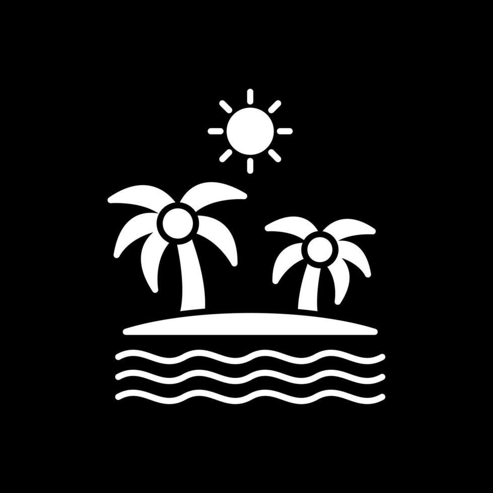 Island Glyph Inverted Icon vector