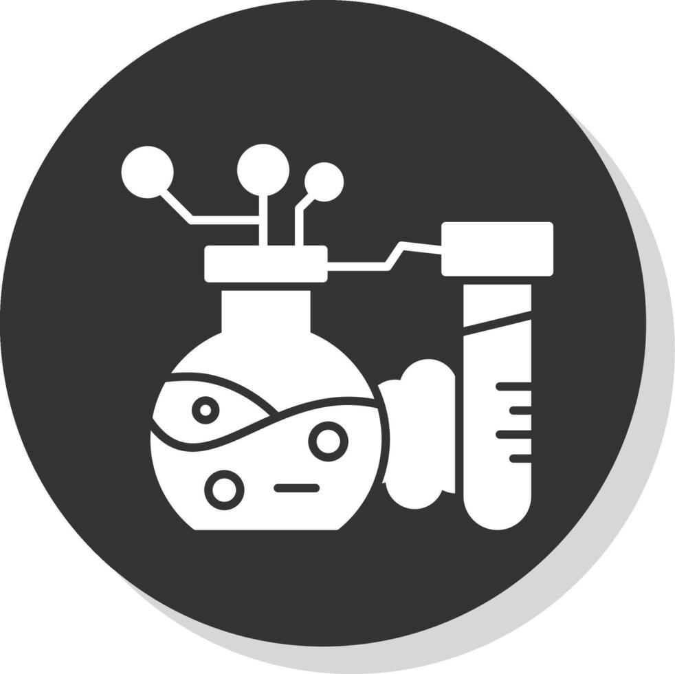 Chemical Reaction Glyph Grey Circle Icon vector