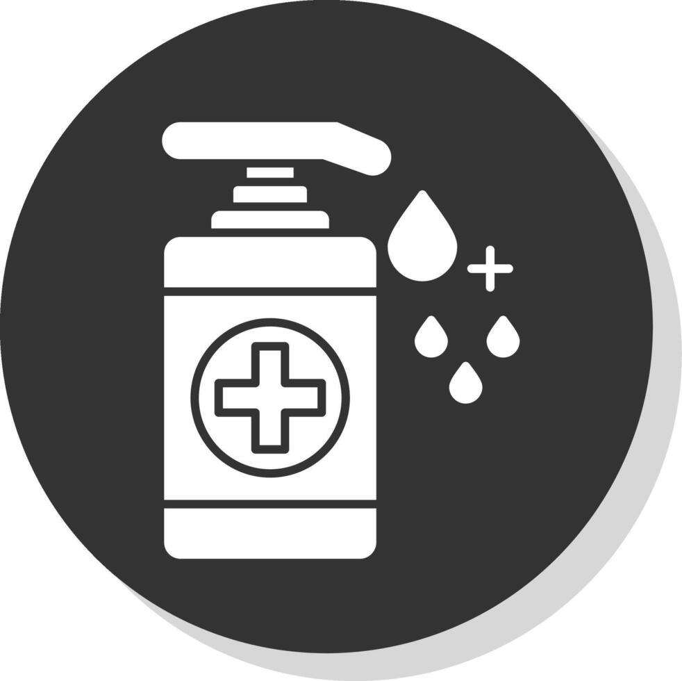 Hand Sanitizer Glyph Grey Circle Icon vector