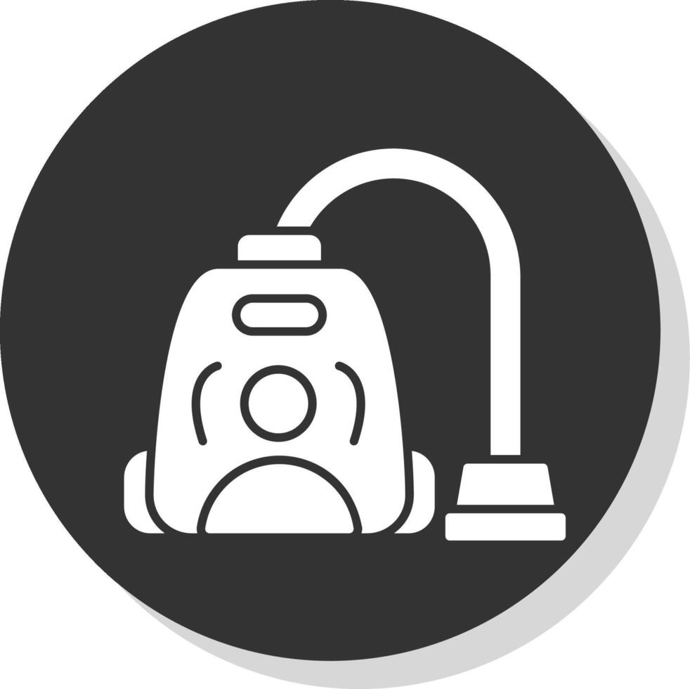 Vacuum Cleaner Glyph Grey Circle Icon vector