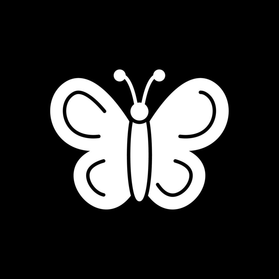 icono de glifo de mariposa invertida vector