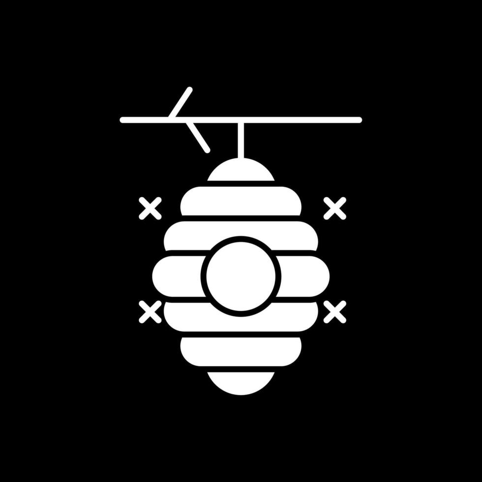Beehive Glyph Inverted Icon vector