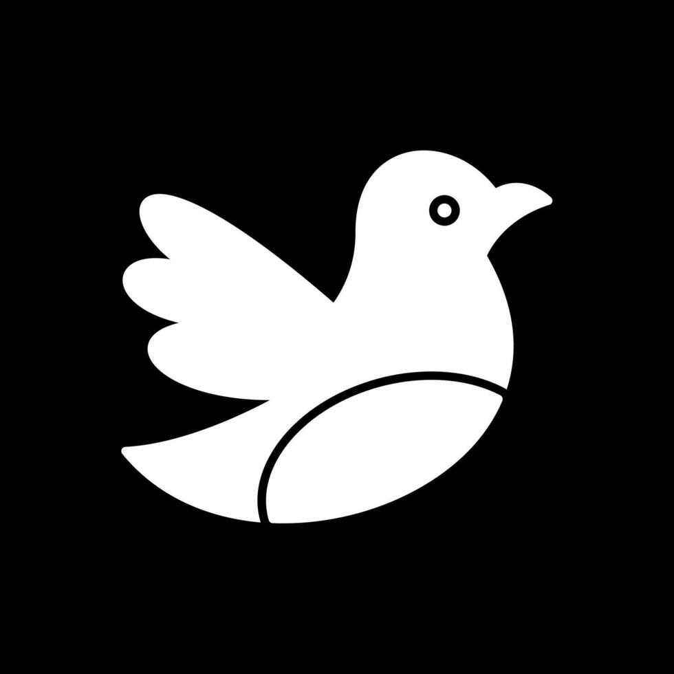 Bird Glyph Inverted Icon vector