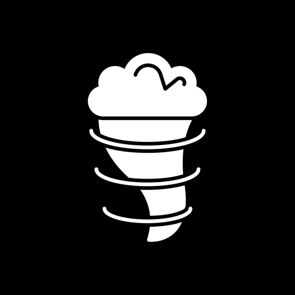 Windstorm Glyph Inverted Icon vector