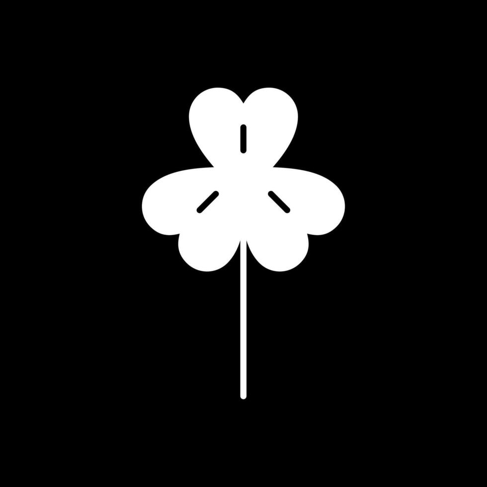 Clover Glyph Inverted Icon vector