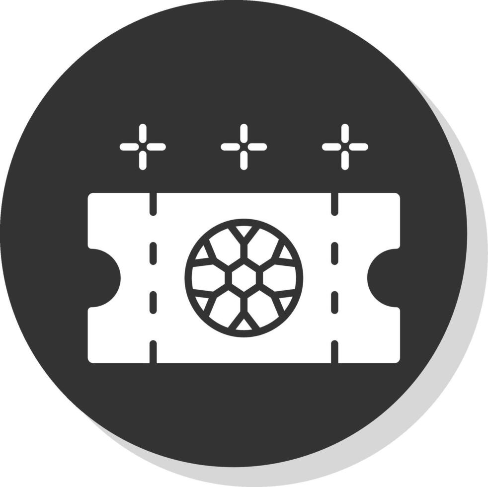 Football Ticket Glyph Grey Circle Icon vector