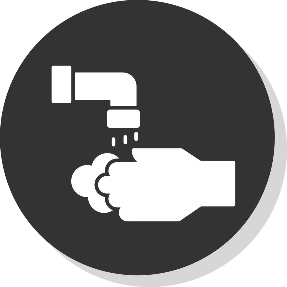 Washing Hands Glyph Grey Circle Icon vector