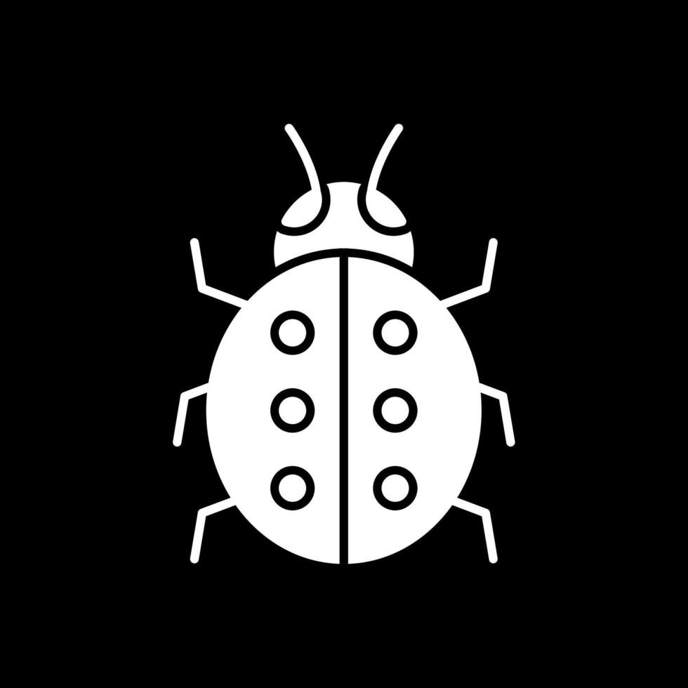 Ladybug Glyph Inverted Icon vector