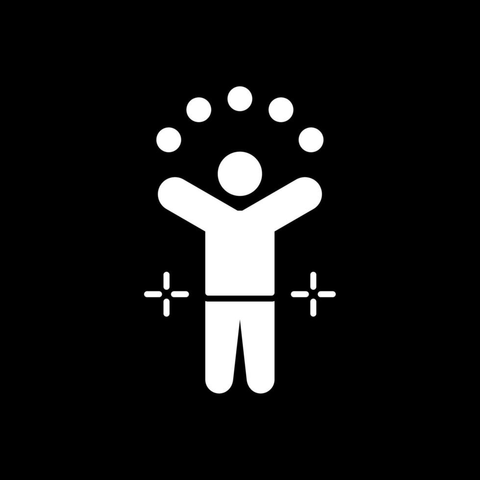 Juggling Ball Glyph Inverted Icon vector