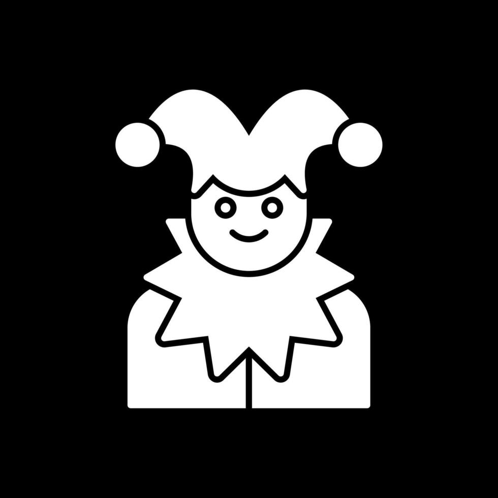 Jester Glyph Inverted Icon vector