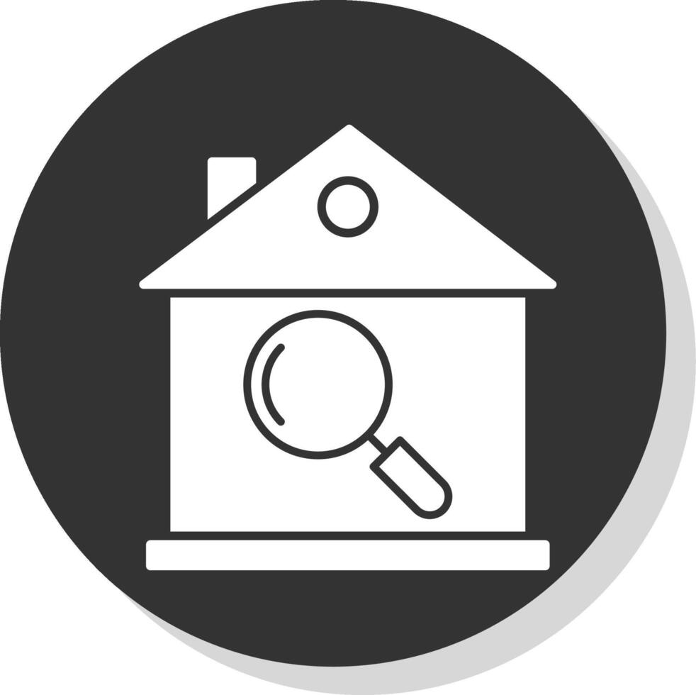 House Inspection Glyph Grey Circle Icon vector