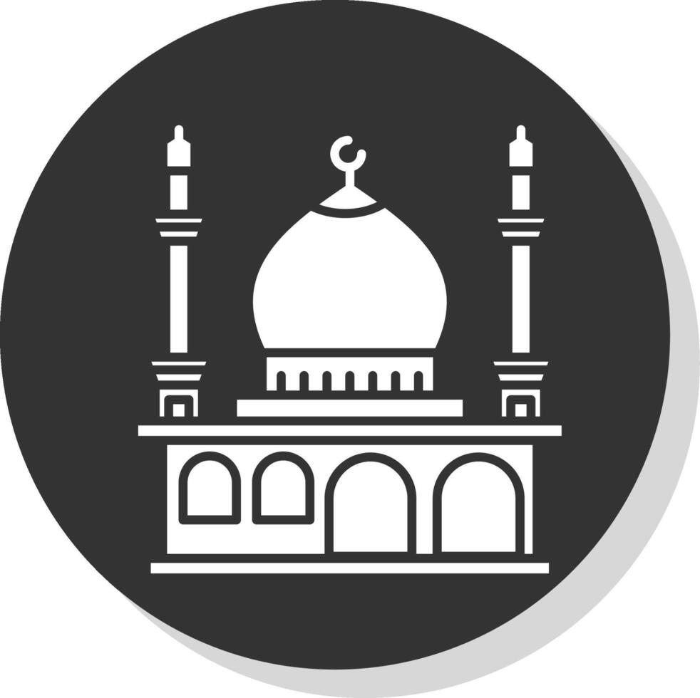 Mosque Glyph Grey Circle Icon vector