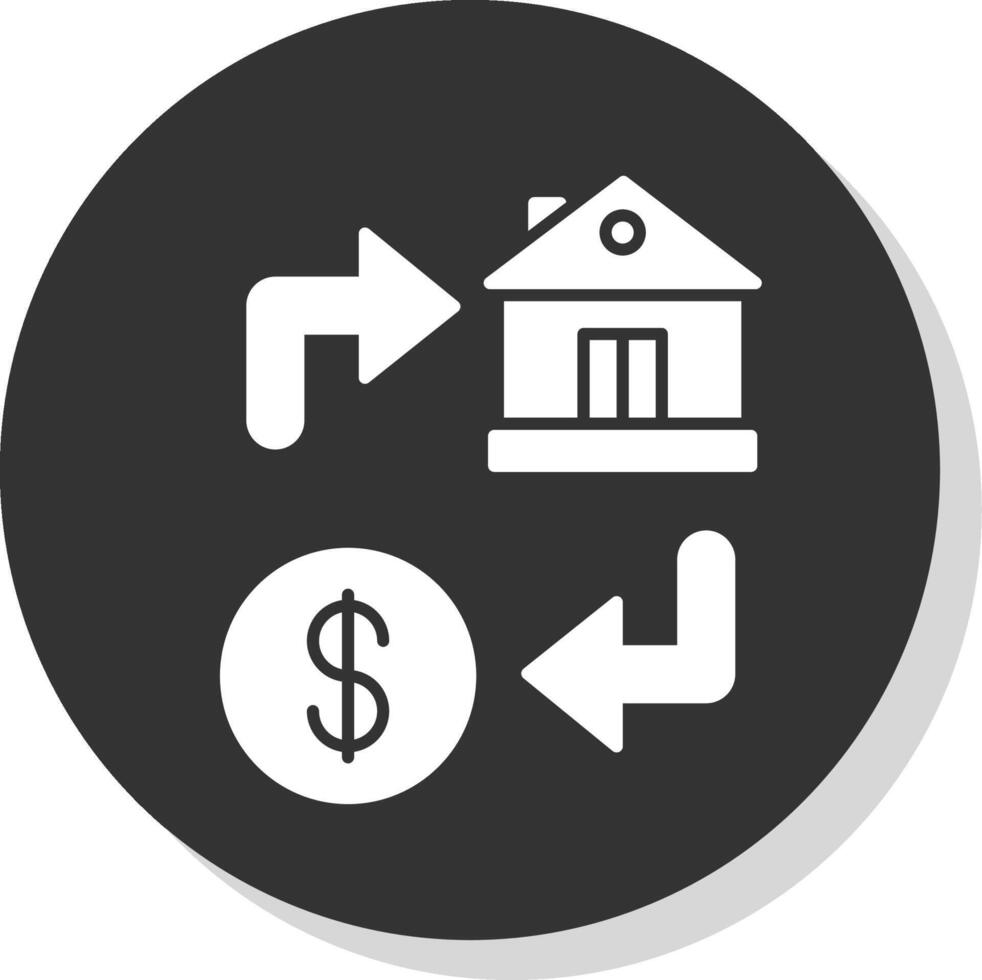 Property Exchange Glyph Grey Circle Icon vector