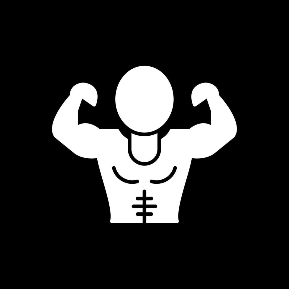 Muscle Man Glyph Inverted Icon vector