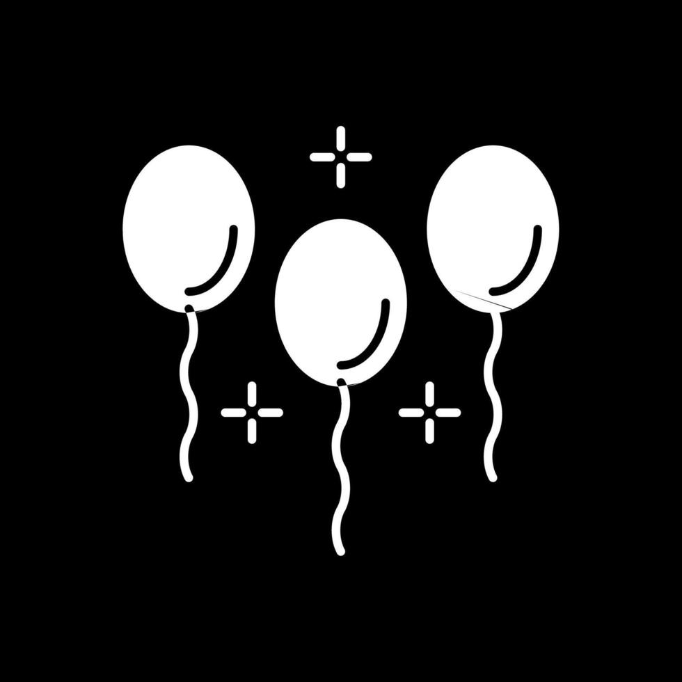 icono de glifo de globos invertido vector