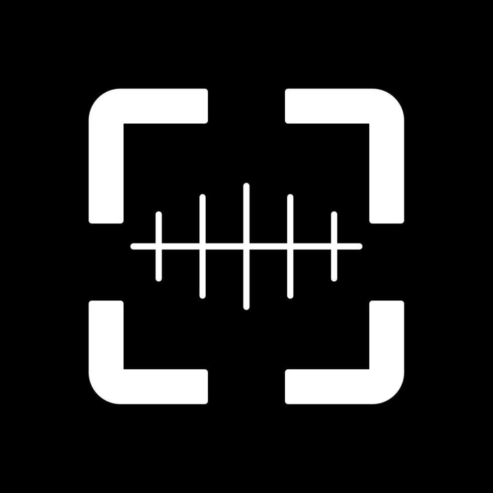 Barcode Scanner Glyph Inverted Icon vector