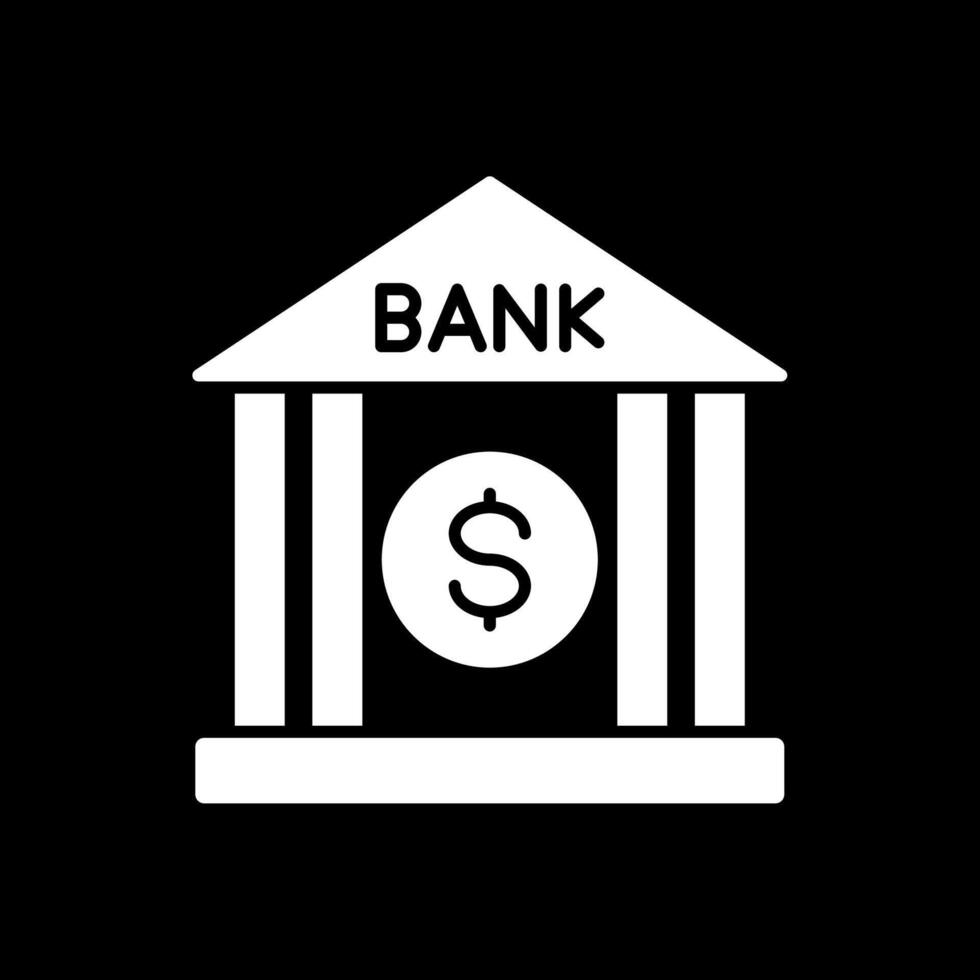 Bank Glyph Inverted Icon vector