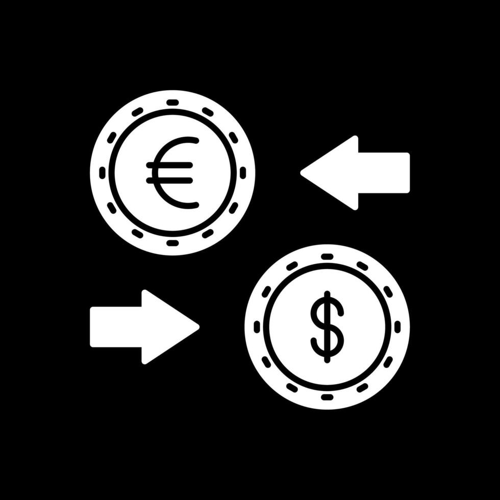 Currency Exchange Glyph Inverted Icon vector