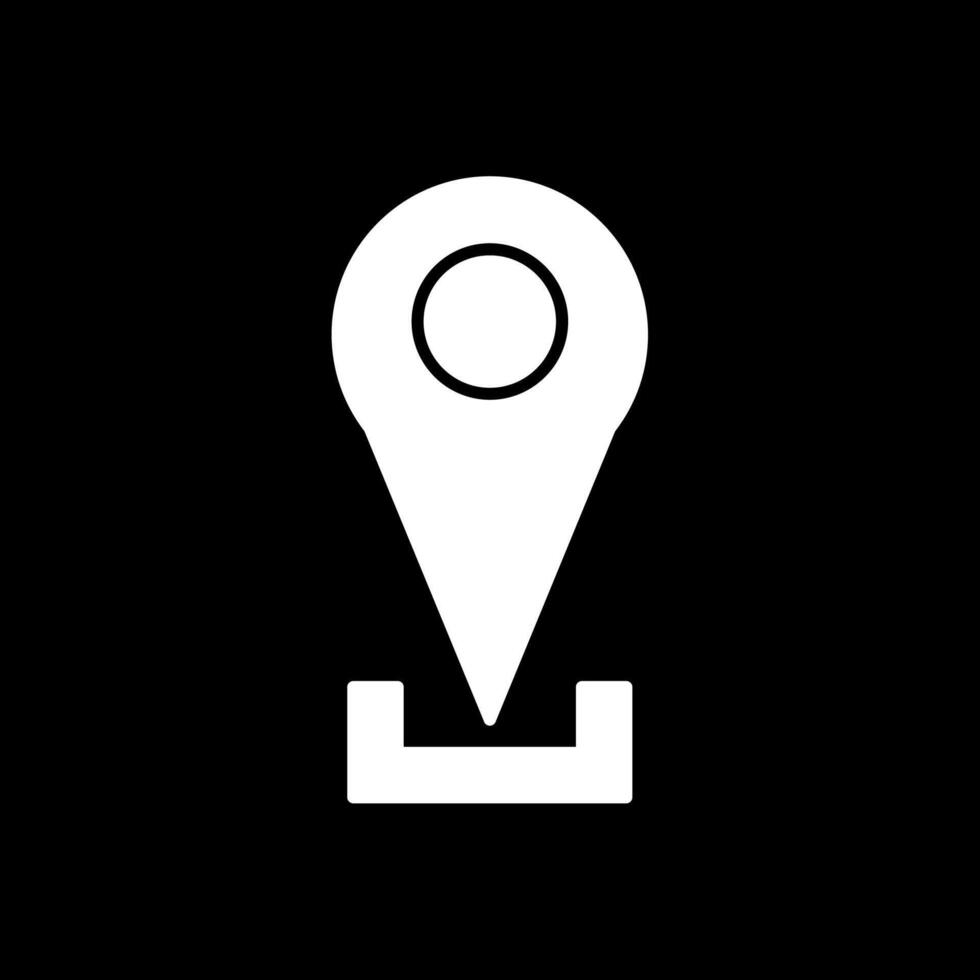 Location Pin Glyph Inverted Icon vector